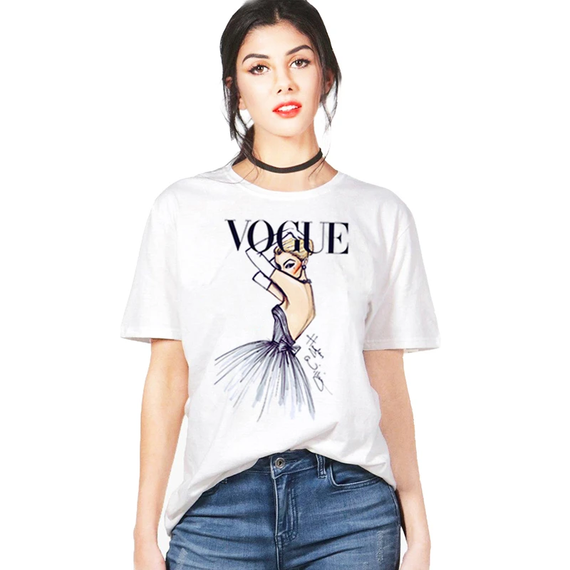 原宿トップtシャツヴォーグ女性ファッション服面白いtシャツ女性17夏コミック白カワイイtシャツ女性ブランドの服 T Shirt Women Fashion T Shirt Womenkawaii T Shirt Aliexpress