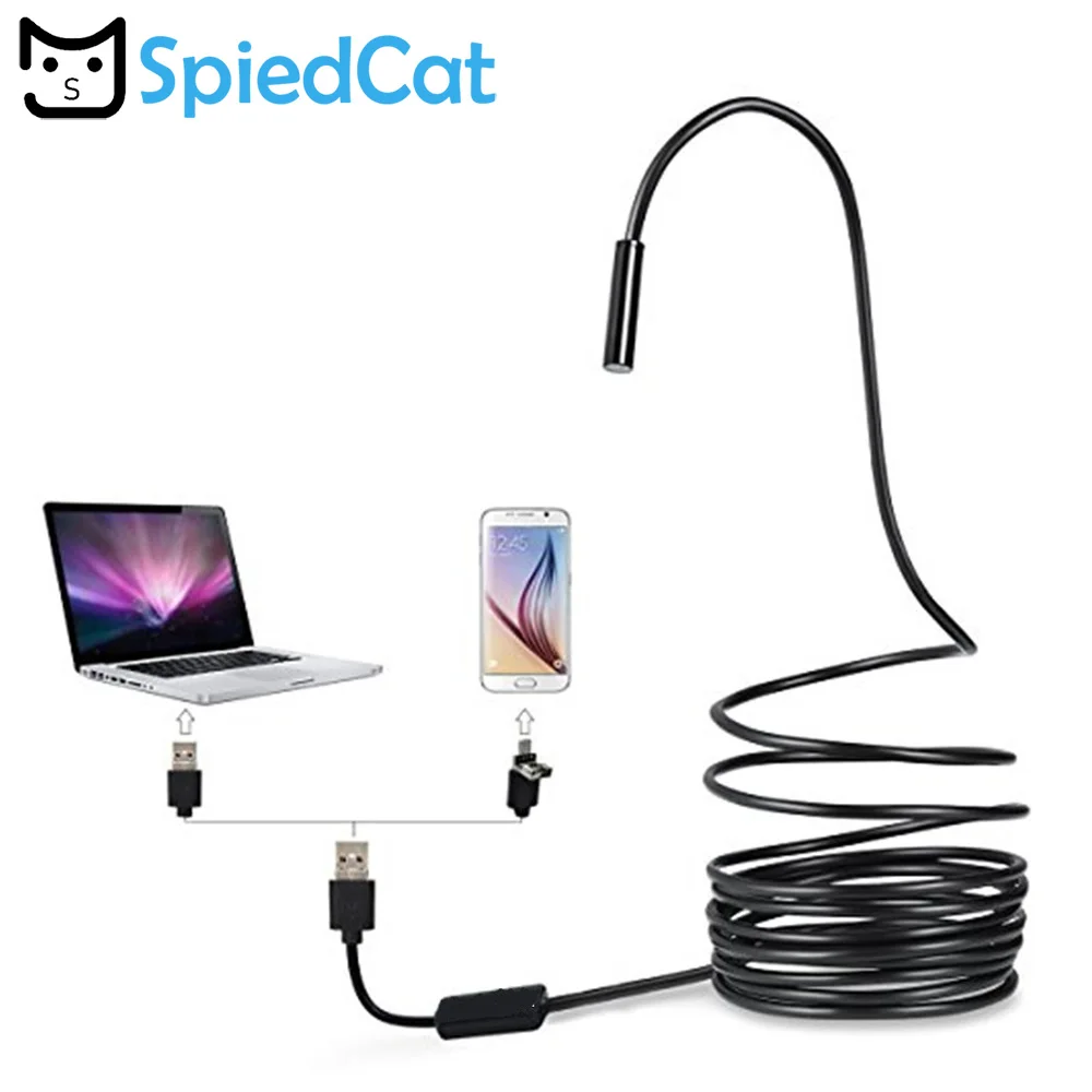 7 мм объектив 2 м/5 м/10 м змея мягкий провод USB/Micro USB Android эндоскоп камера для