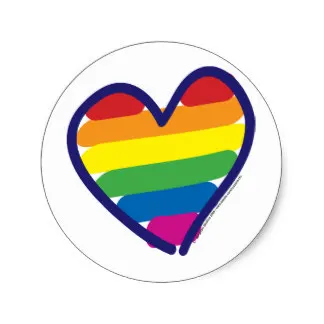 

3.8m Gay Pride Rainbow Heart Classic Round Sticker
