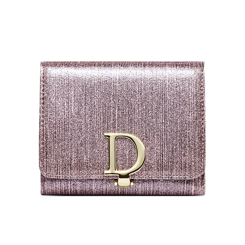 

Genuine Leather Women Wallets Mini Pink Wallet Women's Short Clutch Luxury Female Purse Small Card Holder 3 Fold Change Coin Bag