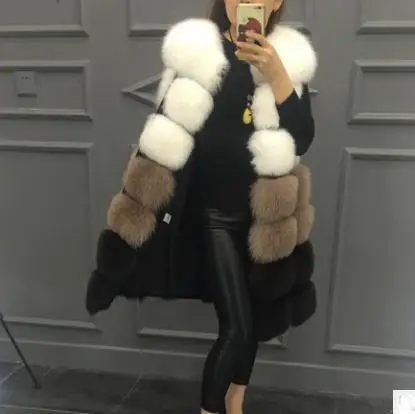 

New Womens Long Section Imitation Faux Mink Fur Vests Thick Warm Winter Autumn Mixed Color Female Fashion Fur Waistcoats K945