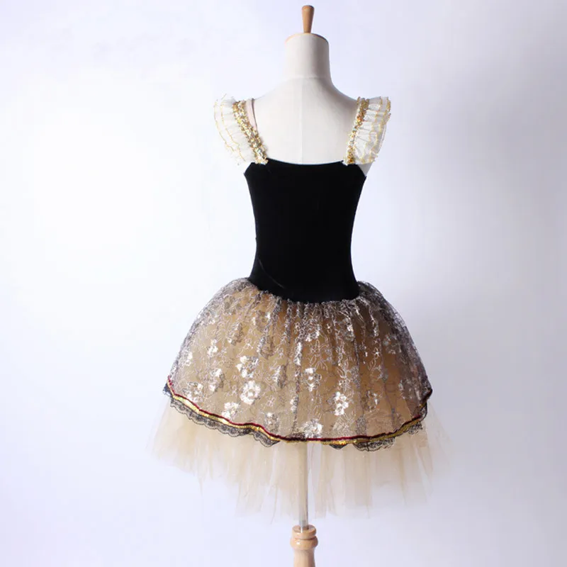 Профессиональное бархатное кружевное балетное платье-пачка с рукавами-крылышками; танцевальный костюм принцессы для детей и взрослых; C93