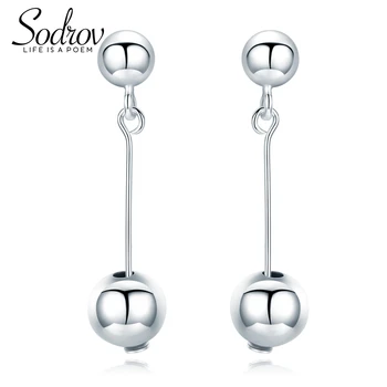 

Sodrov Earrings Jewelry 925 Sterling Silver Fashion 2018 Women Young Girl Drop Fine Round Gifts
