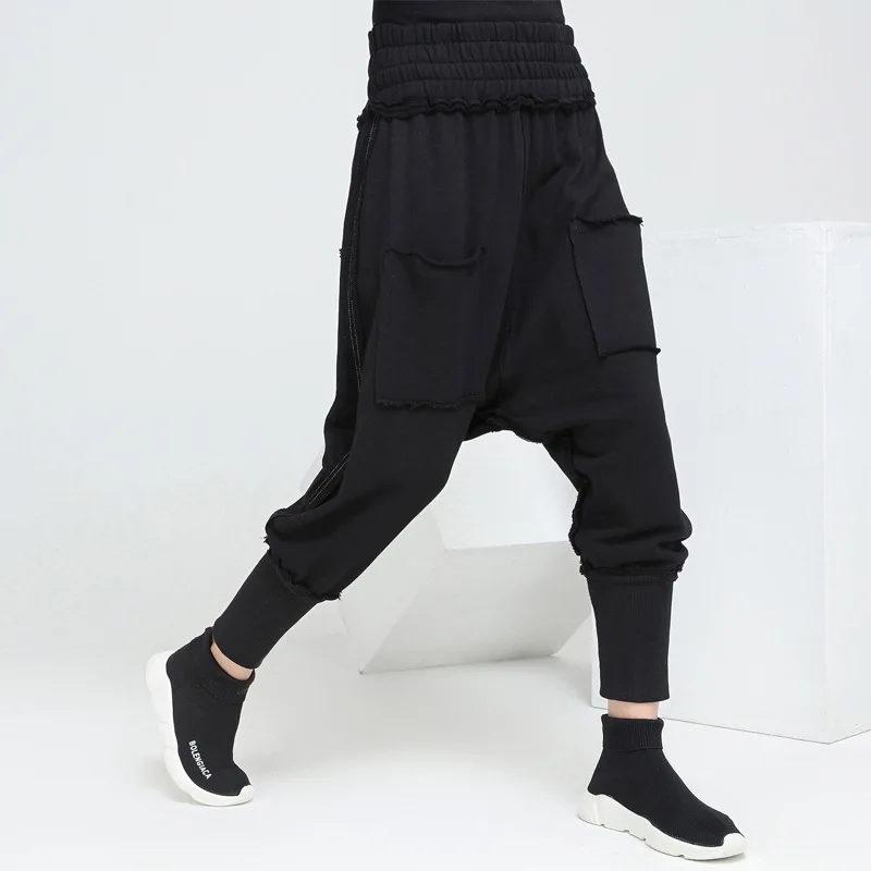

2018 New Spring Women Baggy Harem Pants Loose Elastic Waist Trousers Ladies Causal Pants Personality Hip Hop Dance Sweatpants
