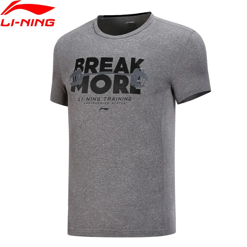 Li-Ning, мужская тренировочная серия, футболка, дышащая, 87% полиэстер, 13% спандекс, обычная посадка, подкладка, Спортивная футболка, топы, ATSN185, CJAS18