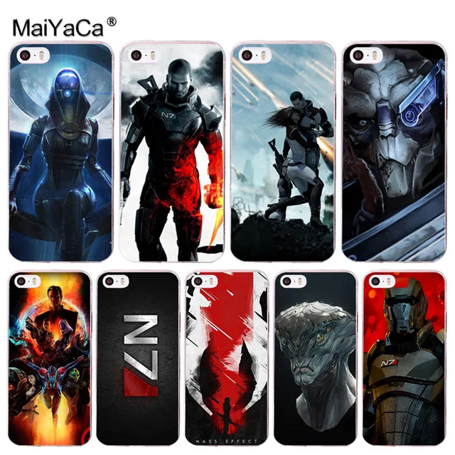 MaiYaCa N7 Mass Effect для iPhone 4S SE 5C 5S 6 6S 7 8 Plus X XR XS MAX Samsung черный мягкий чехол телефона