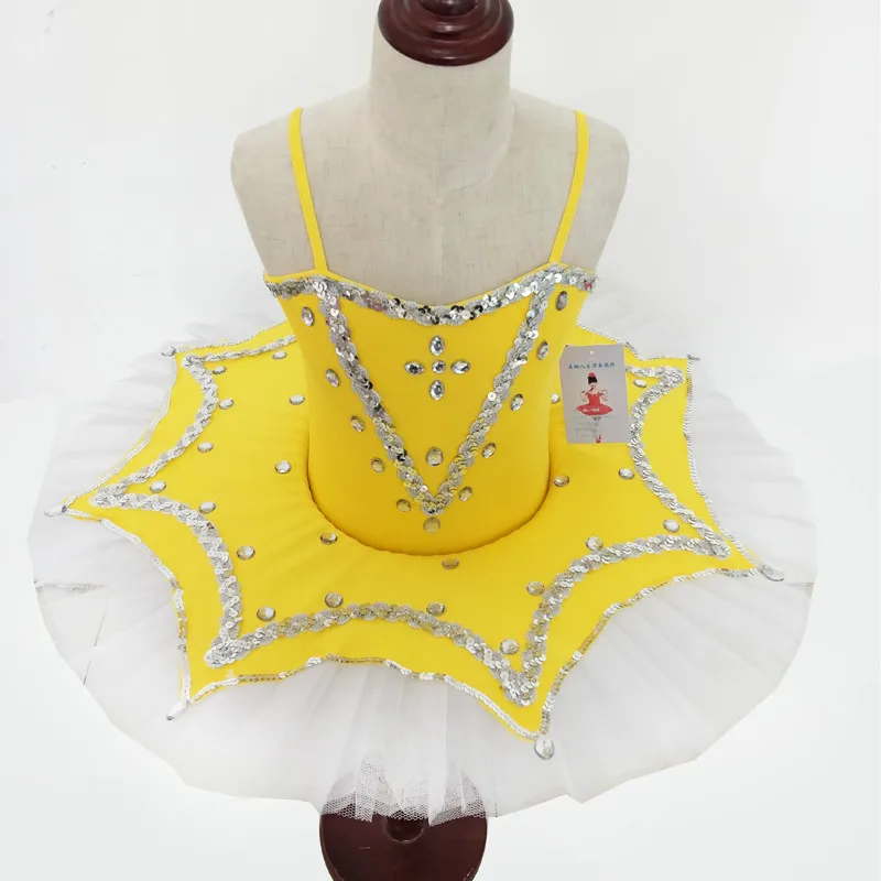 New Girls Sequin Straps Professional Ballet Tutu Dance Costumes For Kids Leotard Pancake Clothes Children | Тематическая одежда и