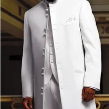 Длинное пальто Белый Жених Смокинги для женихов дружки блейзер человек Бизнес Костюмы костюмы для выпускного(куртка+ Брюки для девочек+ жилет+ галстук) НЕТ: 0108