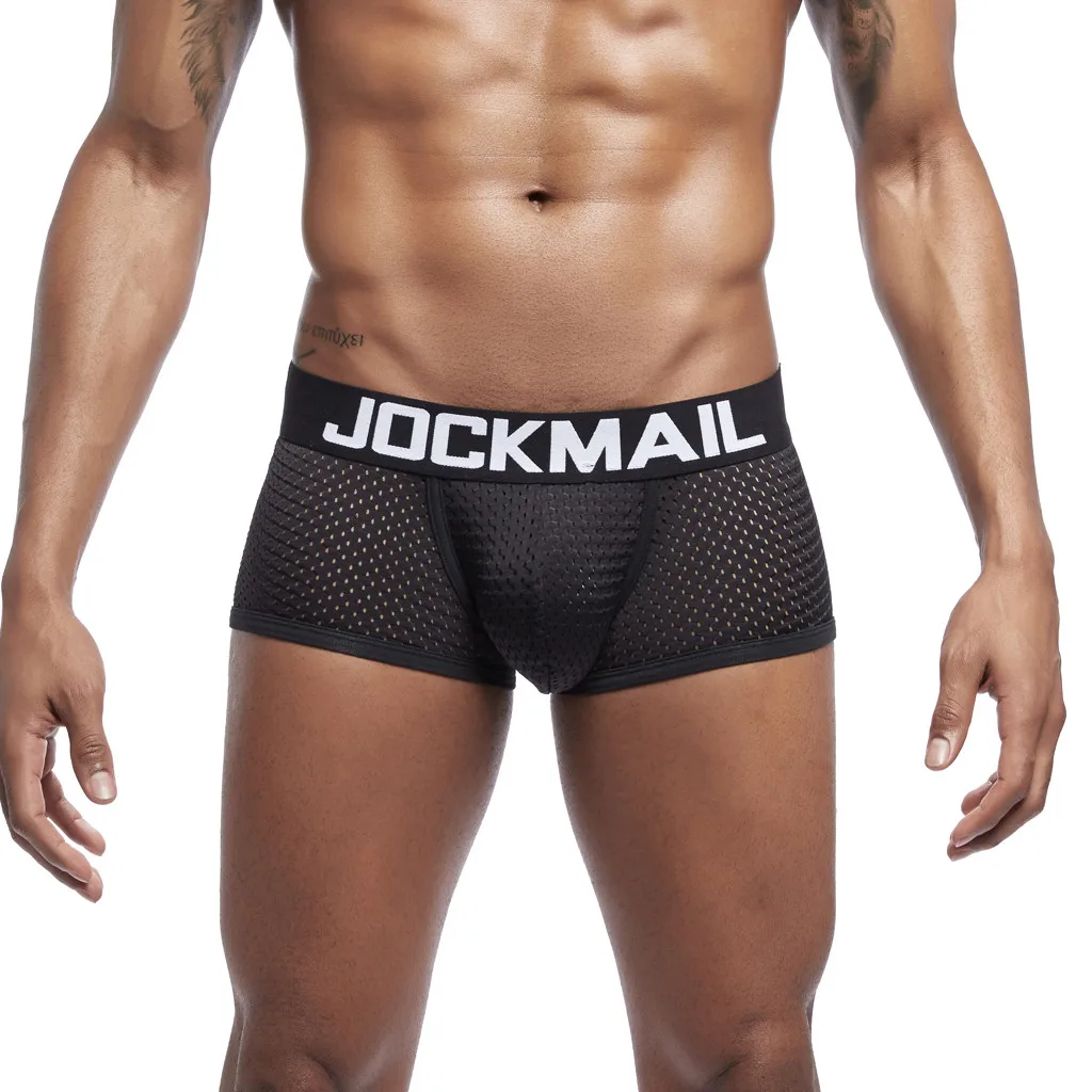 

Men Underwear New Underpants Mesh Breathable comfortable Patchwork Sports Fitness Underwears Briefs Fashion Mens
