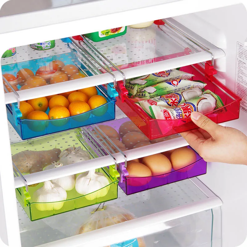 

YFGXBHMX Kitchen Accessories Organizer, Twitch Type Placing Box, Refrigerator Fresh-keeping Clapboard Layer, Multi Storage Rack