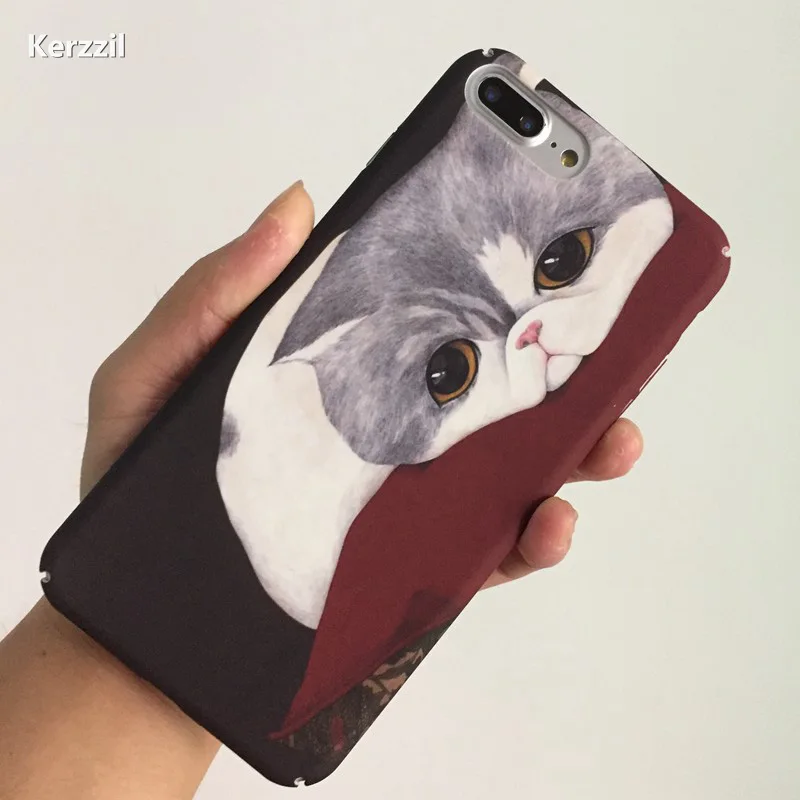 

Kerzzil 3D Fashion Cartoon Cute Cat Phone Case For iphone7 6 6S PLus Case Lovely Cats Hard Back Cover Cases For iPhone 7 6 6S