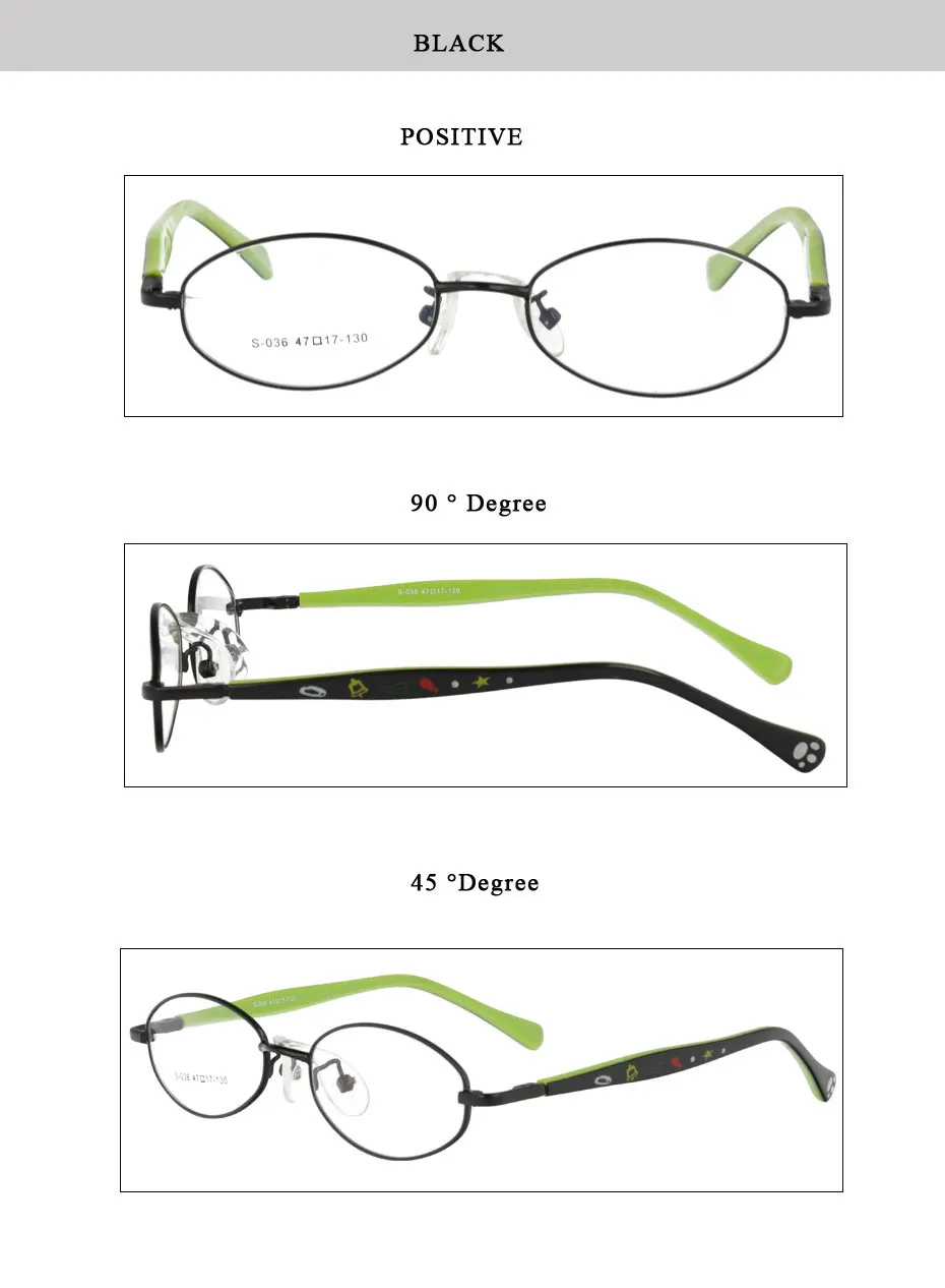 Малыша металла очки Очки полный обод близорукость Очки очки для коррекции зрения в оправе очки S036
