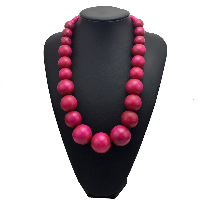 MANILAI Fashion Bohemia Colorful Unique Wood Beads Exaggerated Necklace For Women Statement Necklace Jewelry 2019 Accessories - Image 3