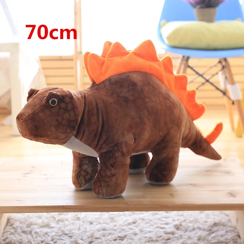 50 см-80 см Имитация Динозавра, плюшевые игрушки, мягкие животные, плюшевая подушка динозавра тираннозавра, куклы Рекс, детские подарки для девочек - Цвет: 70cm brown