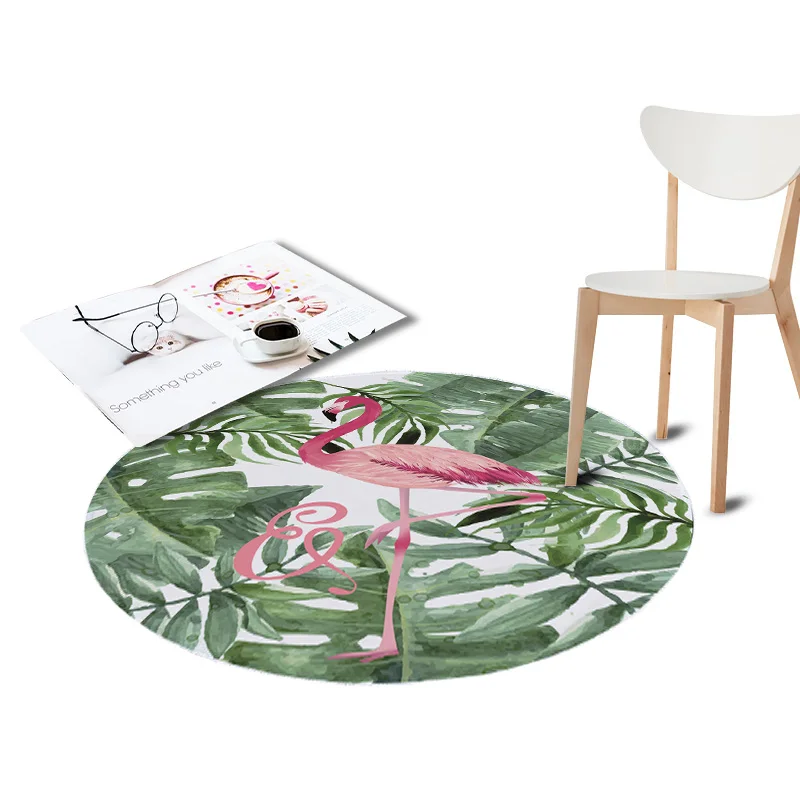 Flamingo Printed Coral Velvet Chair Floor Mat Large Round Carpet for Living Room Area Kids Bedroom Tropical Plants Outdoor Rugs Flamingo Printed Coral Velvet Chair Floor Mat Large Round Carpet for Living Room Area Kids Bedroom Tropical Plants Outdoor Rugs