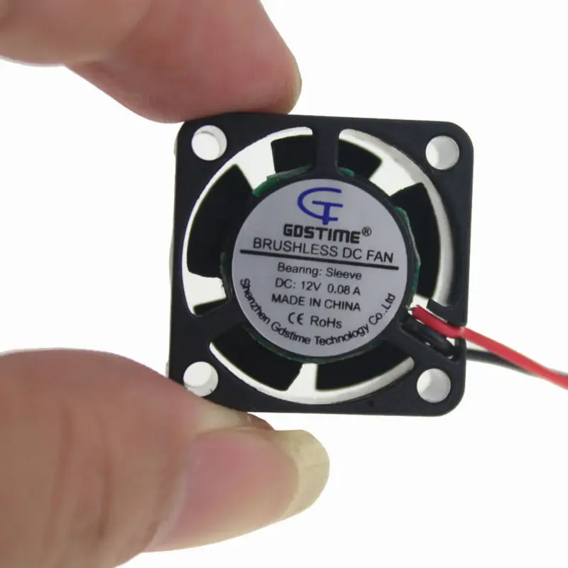 Gdstime 5pcs Mini Laptop Cooling Fan DC 12V 2pin 2.0 25mm x 10mm Silent