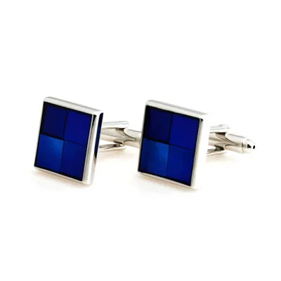 

Blue Square Enamel Cufflink Cuff Link 2 Pairs Free Shipping Promotion