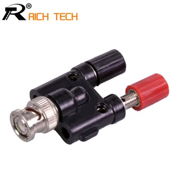 

1pc BNC Male to 4MM Twin Dua Binding Posts Banana Plug Jack Female Coaxial Adapte Connector BNC Male Terminals black & red