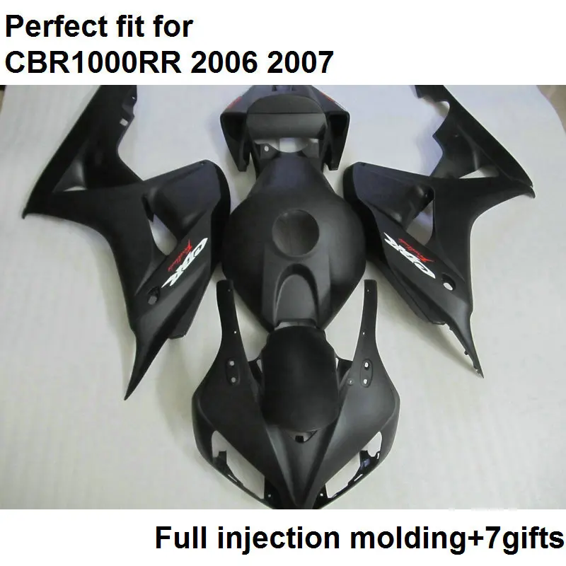 Injection molding plastic fairings for Honda CBR1000RR 2006 2007 matte black custom fairing kit CBR 1000RR 06 07 NV10