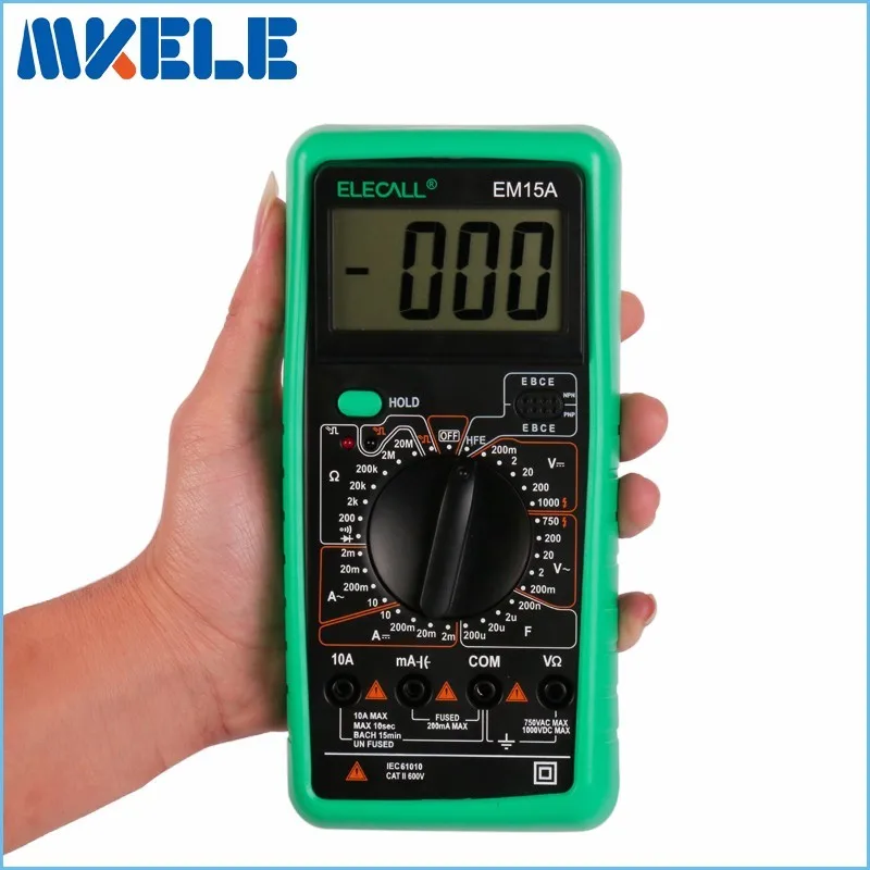 

Free shipping EM15A 2000 Counts mastech diagnostic-tool multimetro LCD Display AC/DC Current Testing Digital Multimeter
