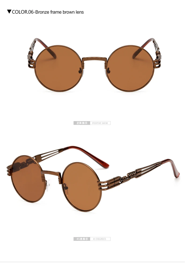 Готические солнцезащитные очки в стиле стимпанк мужские металлические круглые оттенки мужские прозрачные солнцезащитные очки для женщин