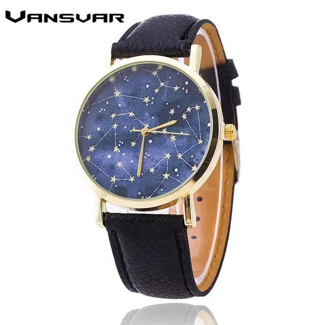 Vansvar Fashion Stars Leather Quartz Watch Casual Women Constellations Wrist Wat Vansvar Fashion Stars Leather Quartz Watch Casual Women Constellations Wrist Wat
