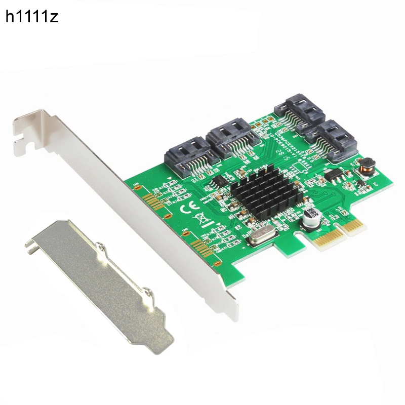 SATA карта PCI-e 4 порта 6G SATA III 3,0 плата контроллера Marvell 88SE9215 без Raid PCIE 2,0x1 плата расширения низкопрофильный кронштейн