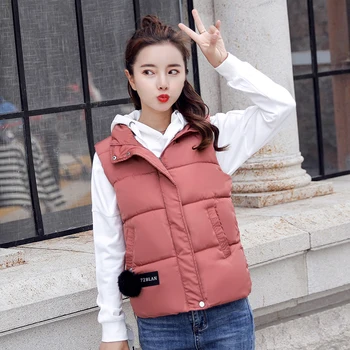 

KUYOMENS New Autumn And Winter Women Vests Jacket Slim Plus Thick Solid Collar Warm Vest Jacket Woman Waistcoat