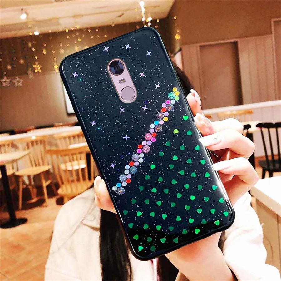 Starry love Heart Pattern Case For xiaomi redmi 5 case Silicone Cover Xiaomi Redmi plus Phone |