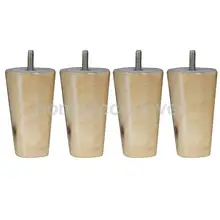 4 шт. 4 дюйма Высота конус форма эвкалипта твердая деревянная мебель, диваны ноги естественный цвет