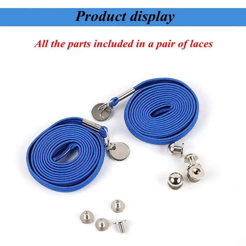 1 Pair No Tie Shoe laces Flat Elastic Shoelaces Metal Buckle Quick Safety Shoelace Kids Adult Leisure Sneakers Unisex Lazy laces