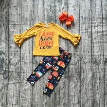 Новое поступление, осенне-зимняя одежда для детей, одежда для маленьких девочек, штаны с горчичными оборками, изысканная детская одежда с бантом