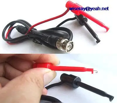 

DHL/EMS 50 set BNC Male Plug to Dual Test Hook Clip Probe Test Lead Cables 100cm -A7