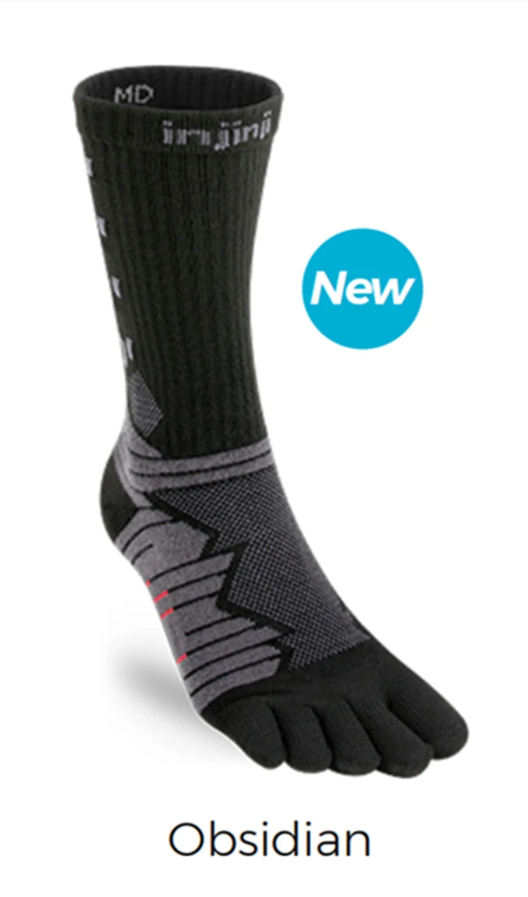 Injinji Toe socks новые ультра беговые мужские носки Coolmax с пятью пальцами - Цвет: Obsidian