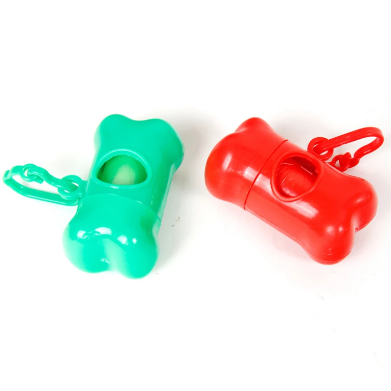 

2pcs Pet Cleaning up Supplies Poop Bag Set Garbage Bag Pet Dog Bone Shape Trash Bag Dispenser Storage Box Clean Up Waste Bags