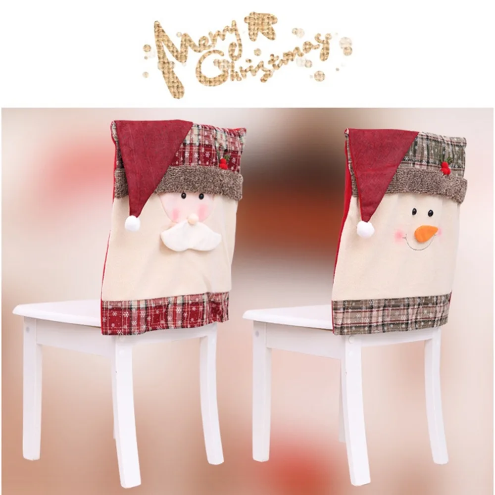 Christmas Decorations for Home Santa Claus chair cover Dinner Table Nonwoven fabric Party Red Hat Holders Xmas Navidad New Year (6)