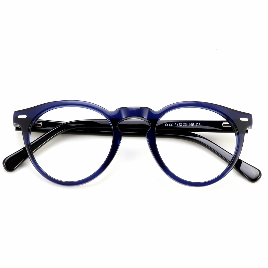 Acetate Glasses Frame Men Vintage Round Prescription Eyeglasses Women Retro Transparent Myopia Optical Nerd Spectacles Eyewea