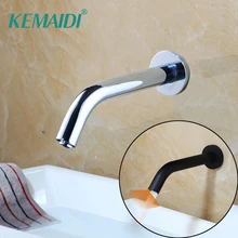 KEMAIDI Chrome черный ванная комната кран настенное крепление датчик, автоматический крановый Hands Free Touch сенсор раковина