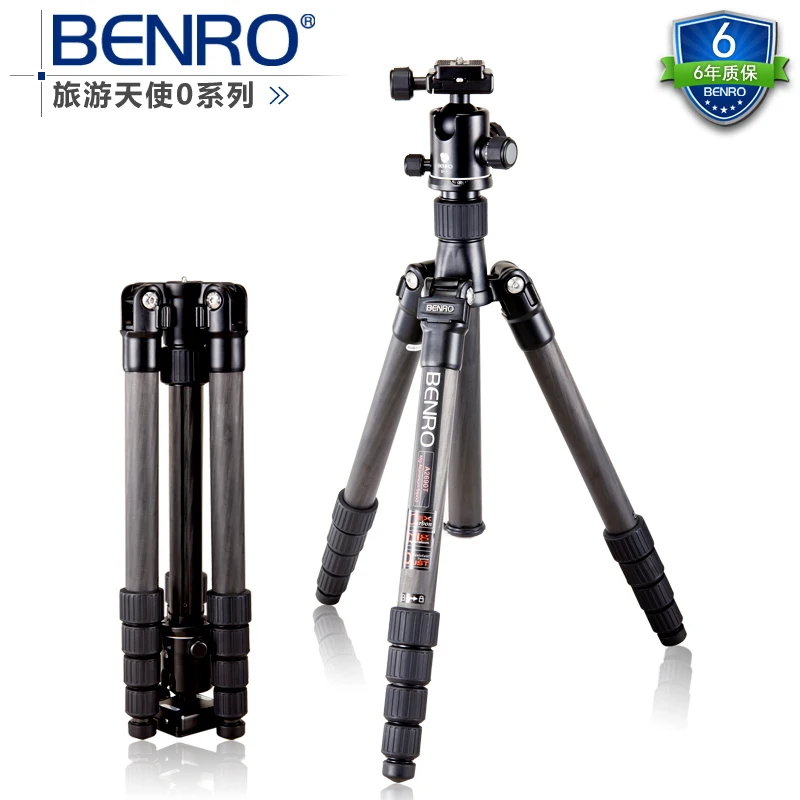  Benro C2690TB1 Carbon Fiber Tripod / Retrorse Portable DSLR Camera Tripod Set / Foldable Travel Por