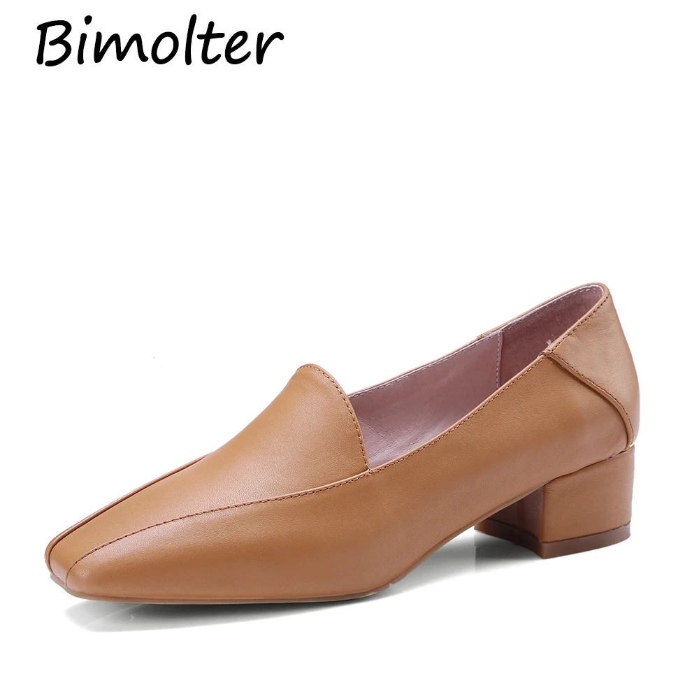 Bimolter/Высококачественная обувь женские офисные туфли лодочки на толстом каблуке