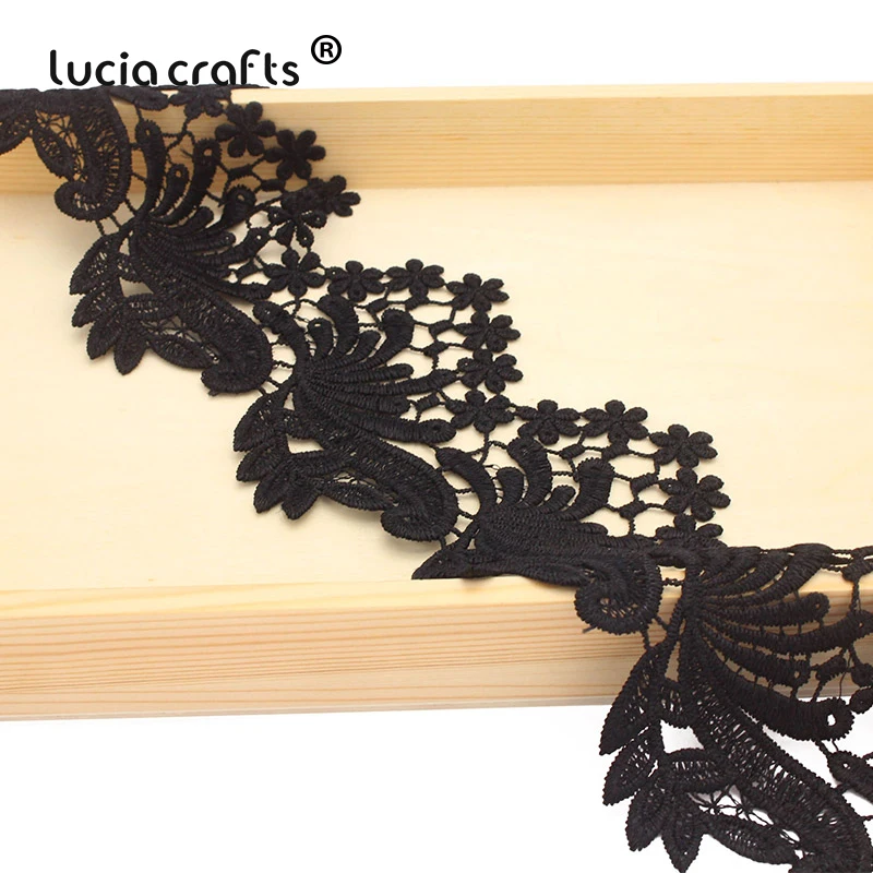 Lucia crafts 1 ярд 9,5 см черно-белая кружевная лента ручной работы кружевная отделка лоскутное материал пошив одежды «сделай сам» Аксессуары N0201