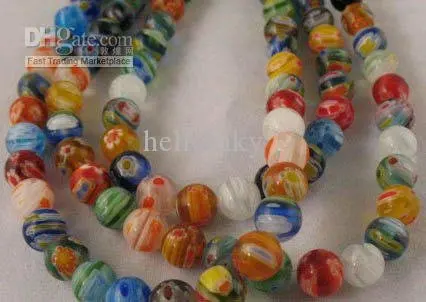 

20 Strands of Millefiori glass beads ROUND 8mm M711