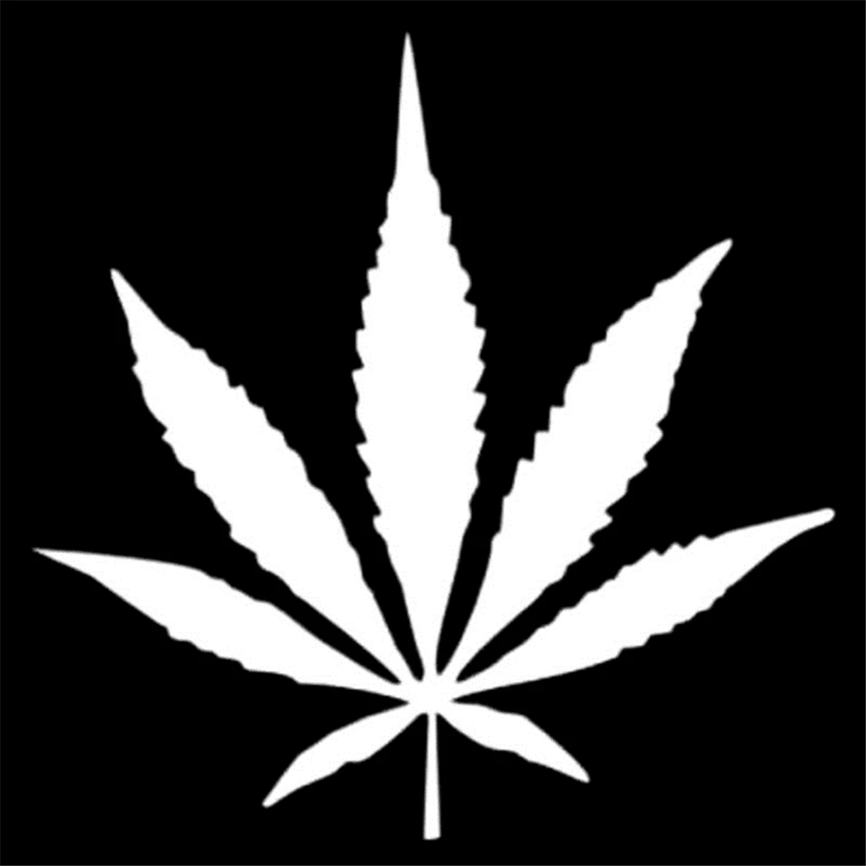 Marijuana Leaf Fashion Vinyl Car-Styling Stickers Decals Waterproof Creative Car Body Window Wall Decal Stickers Funny 14cm14cm (6)