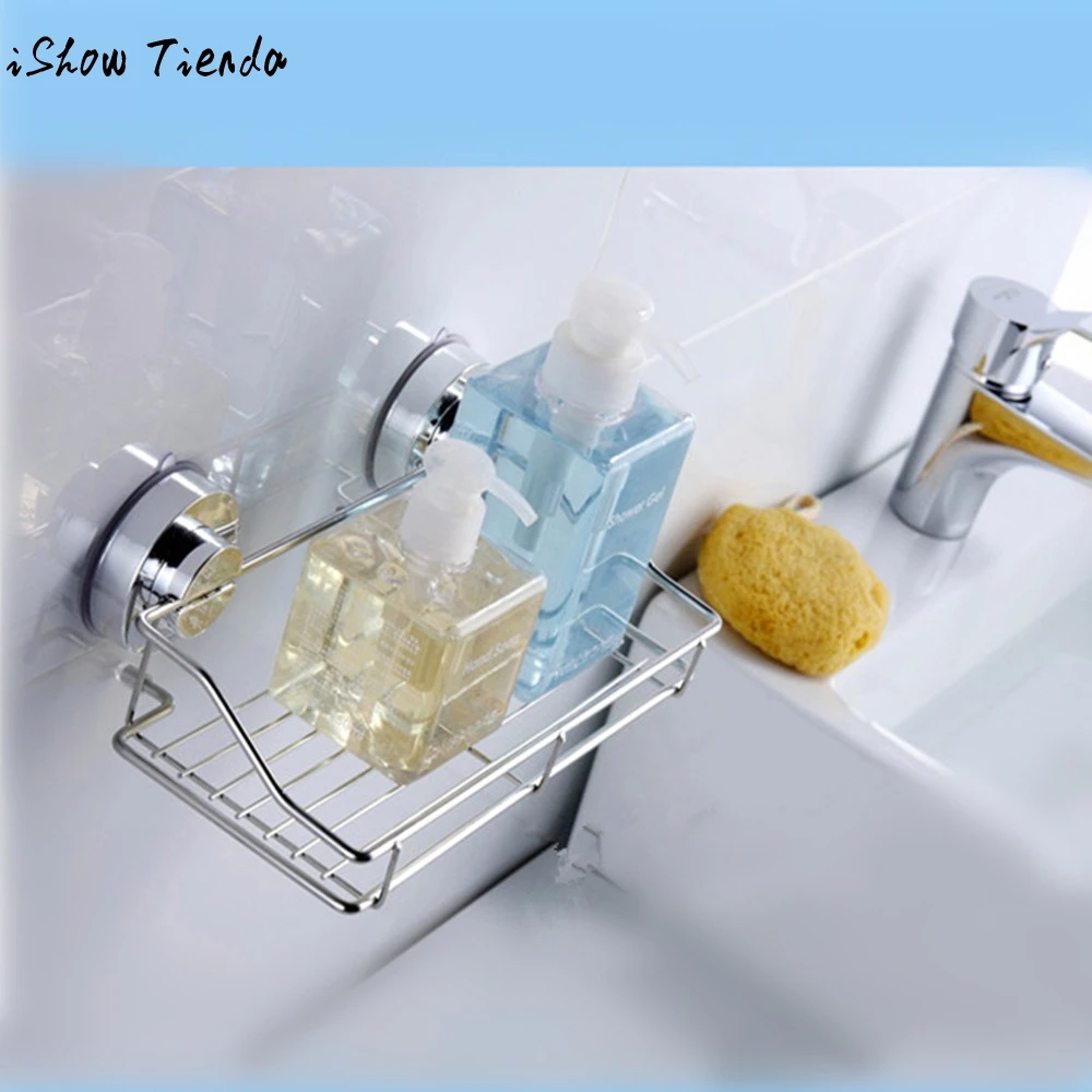 Shelf Shower Strong Suction Stainless Kitchen Bathroom Steel Shelves