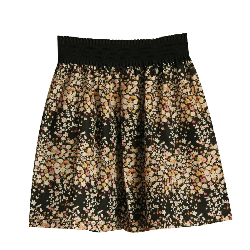 20 цветов, женская шифоновая юбка с высокой талией, Корейская юбка с принтом, лето, Харадзюку, короткая юбка мини размера плюс