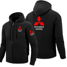 Толстовки на молнии с логотипом Mitsubishi, флисовая толстовка с капюшоном и длинным рукавом, мужская куртка на молнии, толстовка