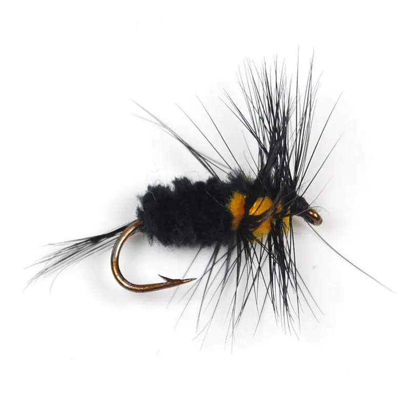 10pcs 6 Orange Throat Fly Fishing Bug Lures Trout Fishing Wooly Bugger