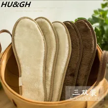 Теплые Зимние Стельки из 3 предметов, плюшевые мужские стельки, дезодорант с бамбуковым углем, дышащие и толстые шерстяные стельки, размер 39-46