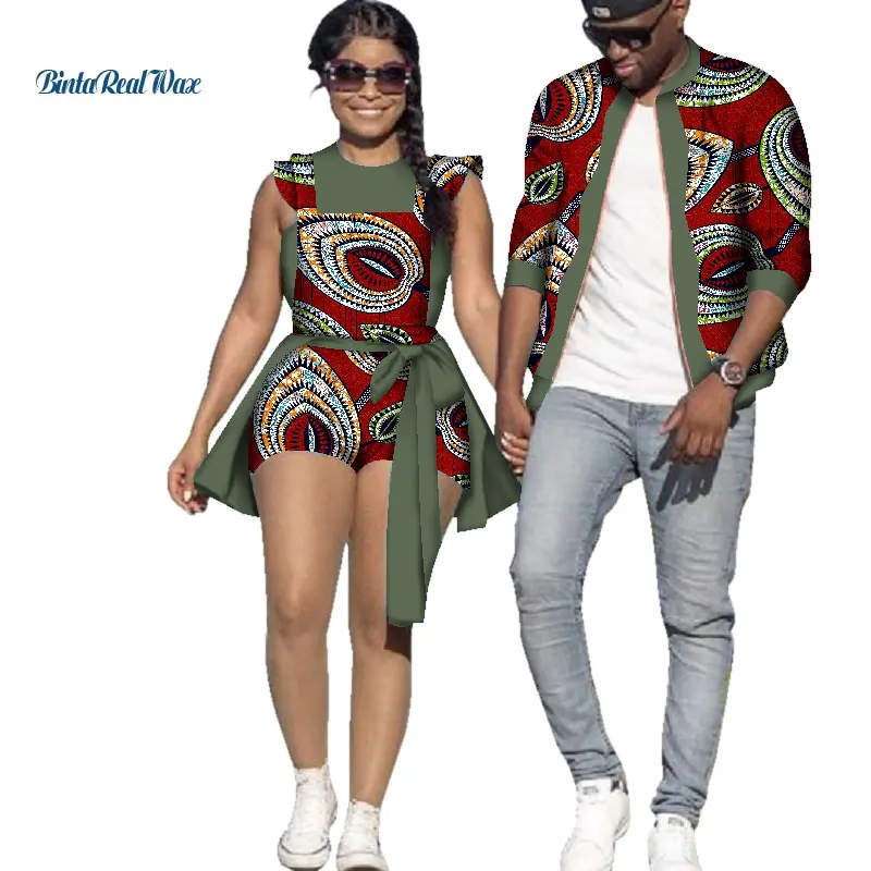 Куртка с принтом в африканском стиле для мужчин и комбинезон; боди для женщин; одежда для семьи; одежда для влюбленных; Мужское пальто; Топ; WYQ195 - Цвет: 5