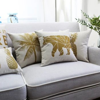 

Nordic Bear Pineapple Linen Cotton Pillow Heart Coconut tree Home Decor Cushion Trees Decorative Throw Pillows Free Shipping